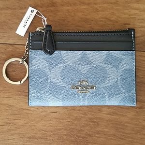 Coach Signature Mini Skinny ID Case Light Denim